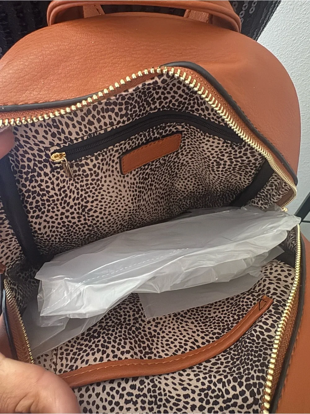 Women's Quilted Mini Backpack - Orange